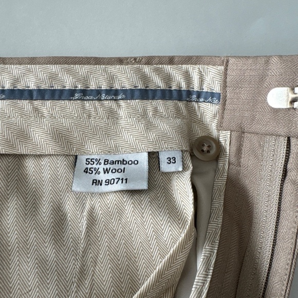 Men's Linea Naturale Bamboo/Wool Blend Pants - Beige - Size 33x31 - Picture 8 of 8